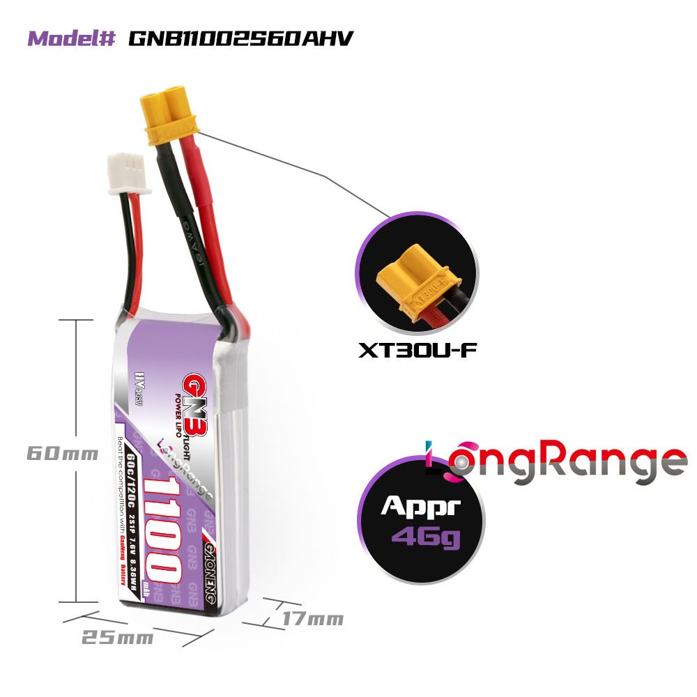 GNB 1100mAh 2S 3S 4S 6S 60C/12 - Drone Battery 4S review and price