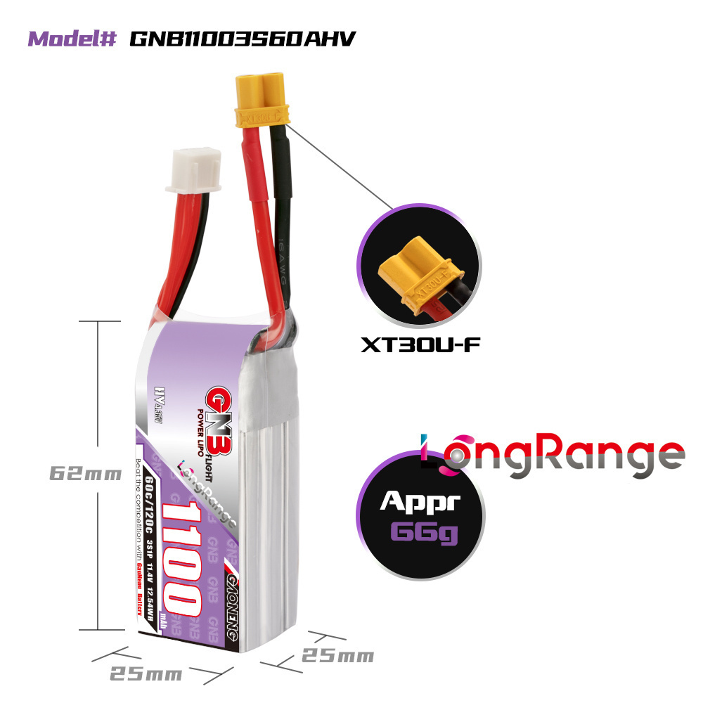 GNB 1100mAh 2S 3S 4S 6S 60C/12 - Drone Battery 4S review and price