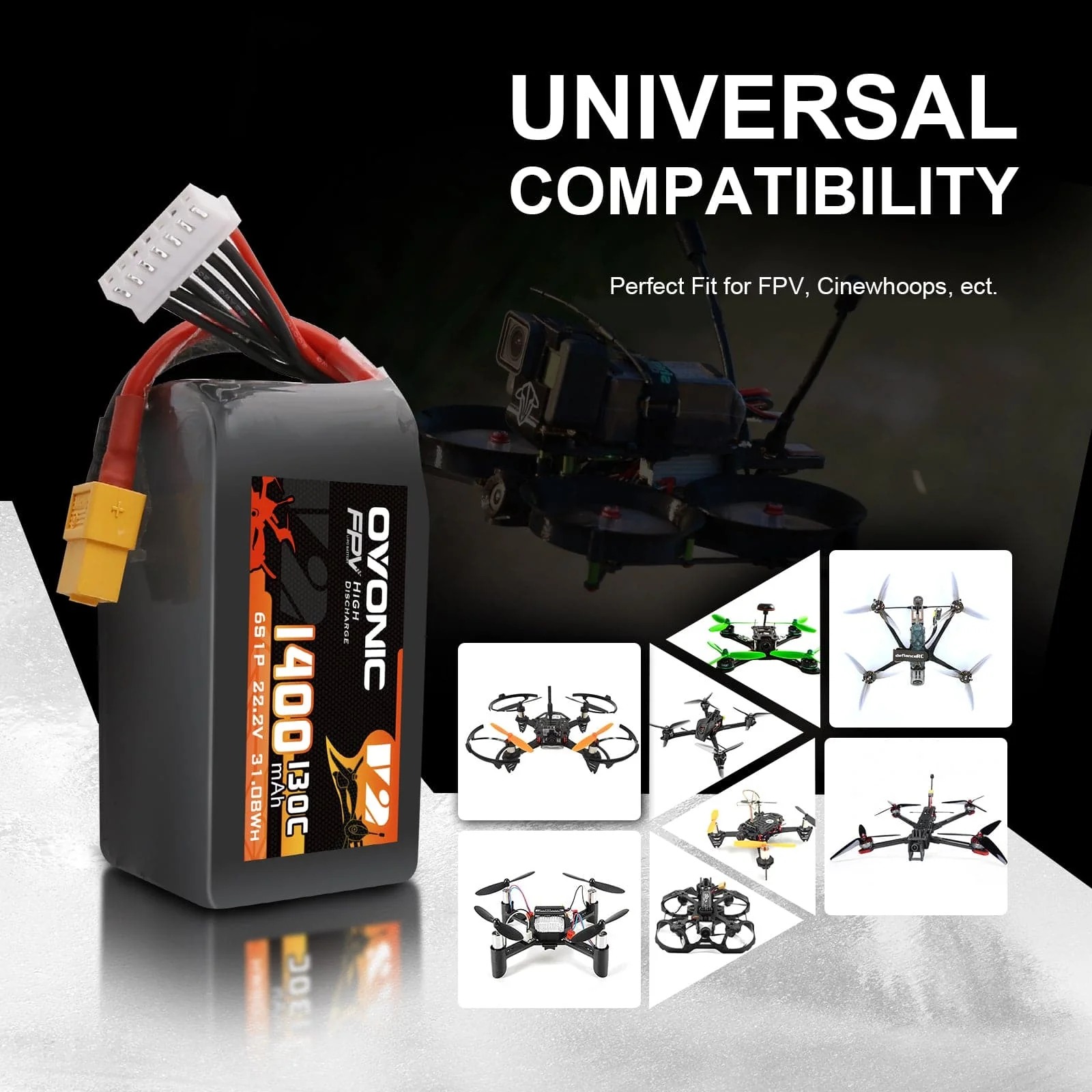 Ovonic 6S LiPo Battery 22.2V 1 - Drone Battery Bag review and price